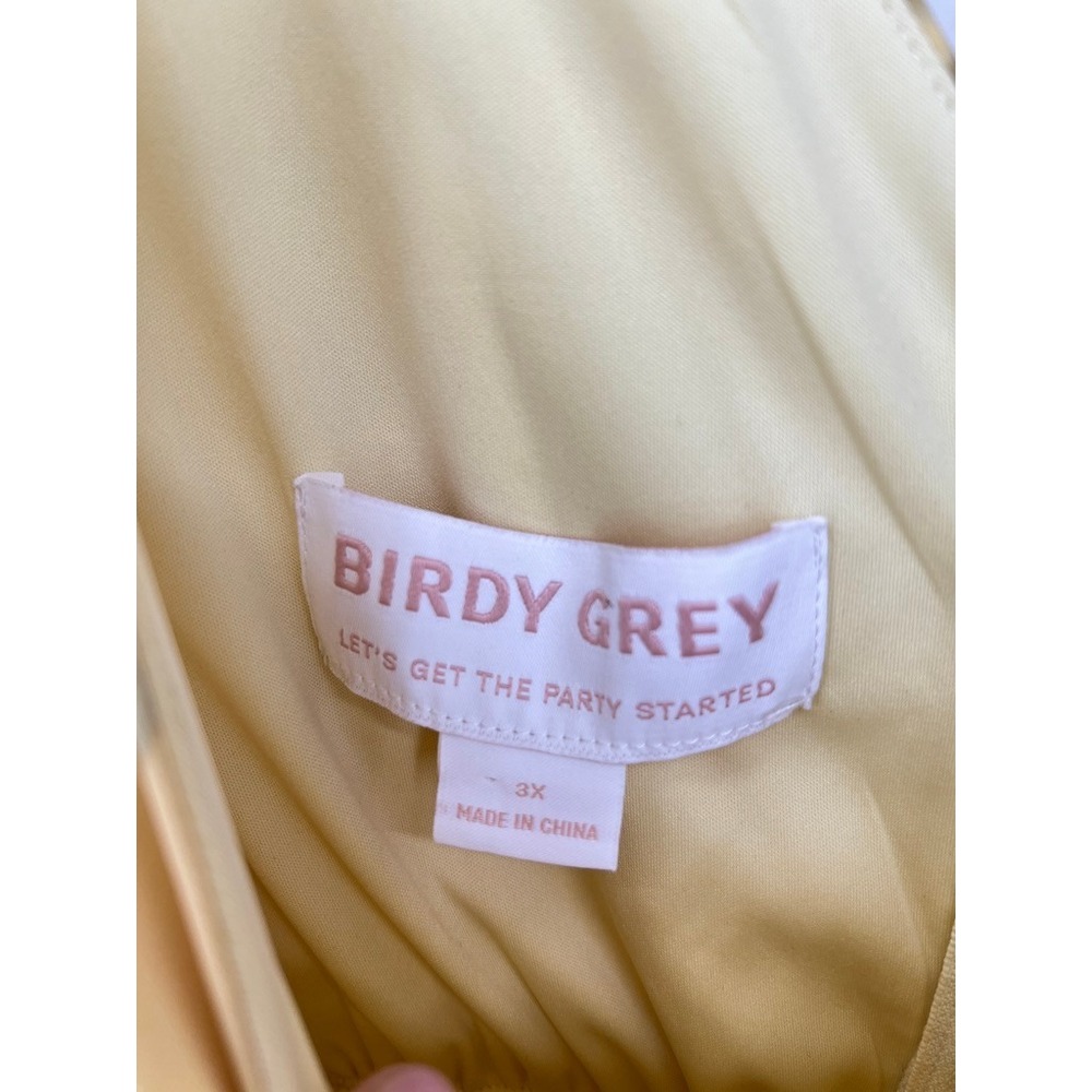 Birdy Grey Violet Yellow Floral Flutter Sleeve Maxi Dress Rococo 3X Bridesmaid - Picture 6 of 9